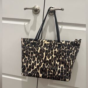 Kate Spade Leopard Print Tote Bag with Sturdy Black Straps